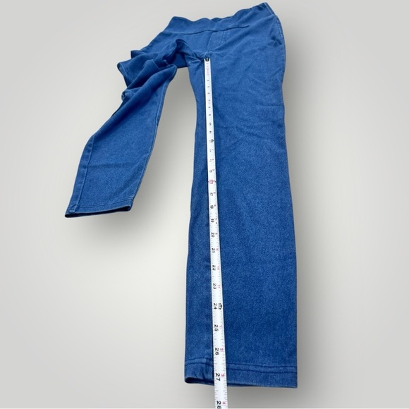 Shein Blue Women's Leggings Jeans Elastic Waist - Picture 6 of 11